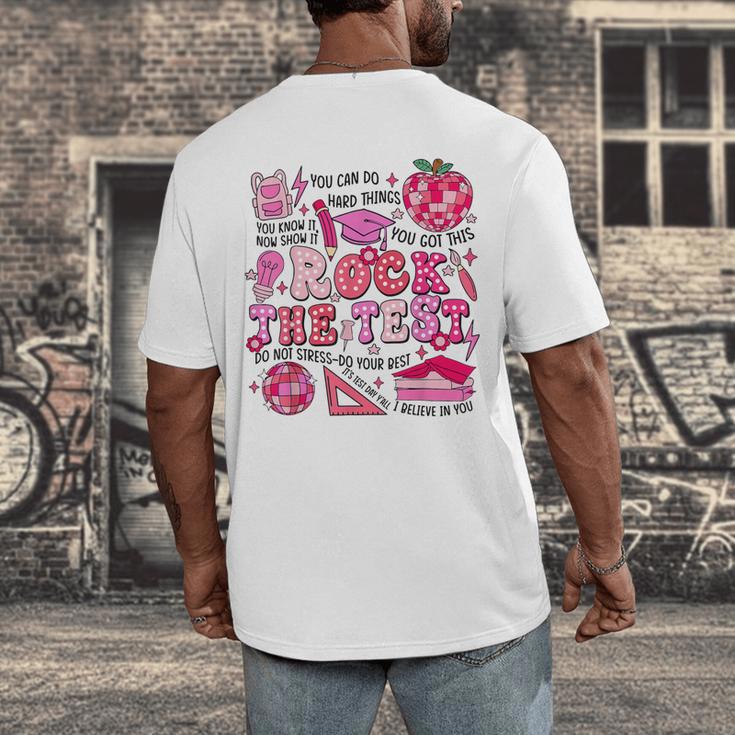 Rock The Test Testing Day Don't Stress Do Your Best Teacher For Men Women Girls Kids Men's Back Print T-Shirt, funny design Rock The Test Testing Day Don't Stress Do Your Best Teacher For Men Women Girls Kids Men's Back Print T-Shirt, funny design