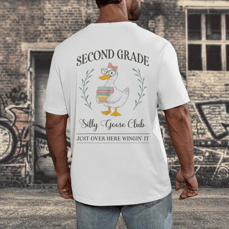 Second Grade Silly Goose Club For Teacher Or Student Men's Back Print T-Shirt, funny design Second Grade Silly Goose Club For Teacher Or Student Men's Back Print T-Shirt, funny design