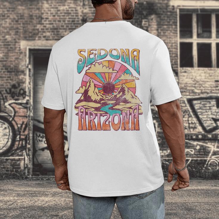 Sedona Arizona Nature Hiking Mountains Outdoors Vintage Men's Back Print T-Shirt, funny design