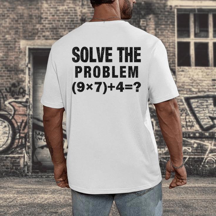 Solve The Problem 9×74 Math Teacher Men's Back Print T-Shirt, funny design