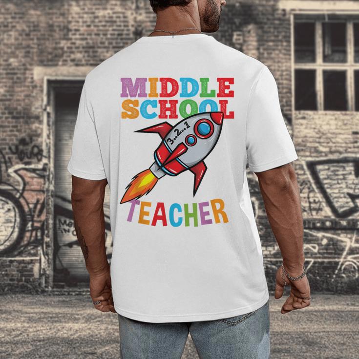 Space Middle School Teacher Back To School Men Women Kids Men's Back Print T-Shirt, funny design Space Middle School Teacher Back To School Men Women Kids Men's Back Print T-Shirt, funny design