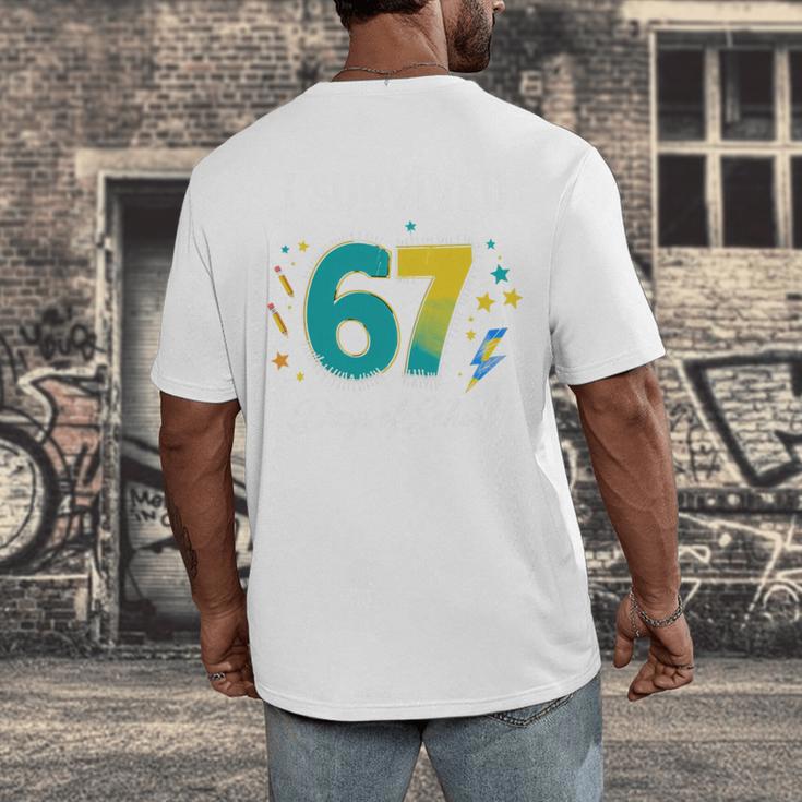 I Survived 67 Days Of School Teachers Students Meme Men's Back Print T-Shirt, funny design I Survived 67 Days Of School Teachers Students Meme Men's Back Print T-Shirt, funny design