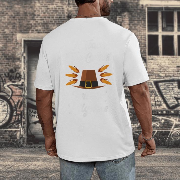 I Teach The Cutest Pre-K Pilgrims Thanksgiving Teacher Item Men's Back Print T-Shirt, funny design I Teach The Cutest Pre-K Pilgrims Thanksgiving Teacher Item Men's Back Print T-Shirt, funny design
