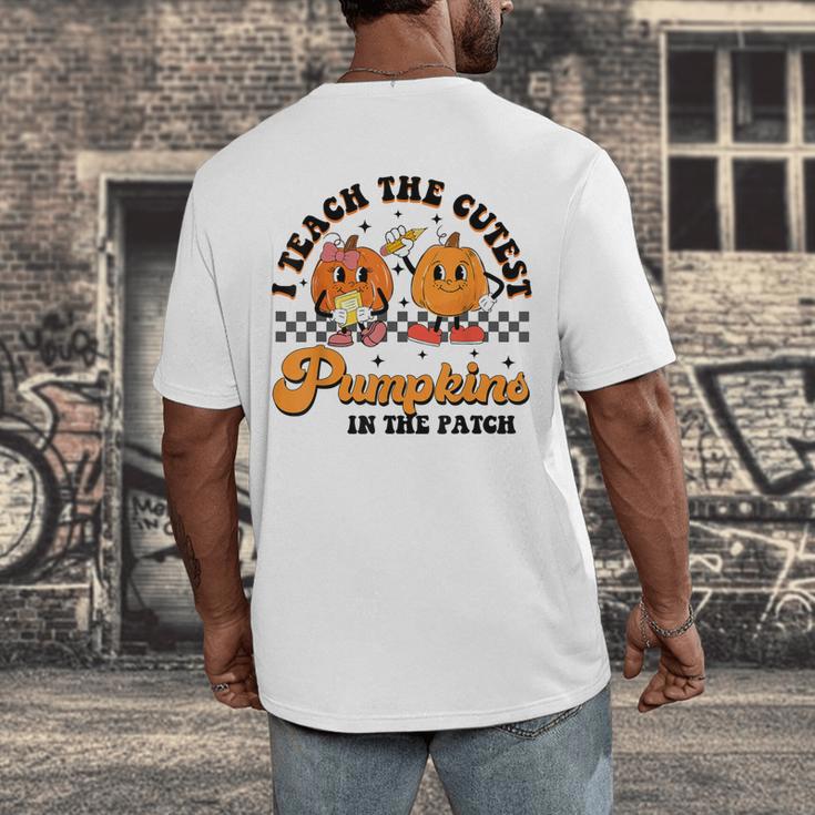 I Teach The Cutest Pumpkins In The Patch Halloween Teacher For Men Women Kids Men's Back Print T-Shirt, funny design I Teach The Cutest Pumpkins In The Patch Halloween Teacher For Men Women Kids Men's Back Print T-Shirt, funny design