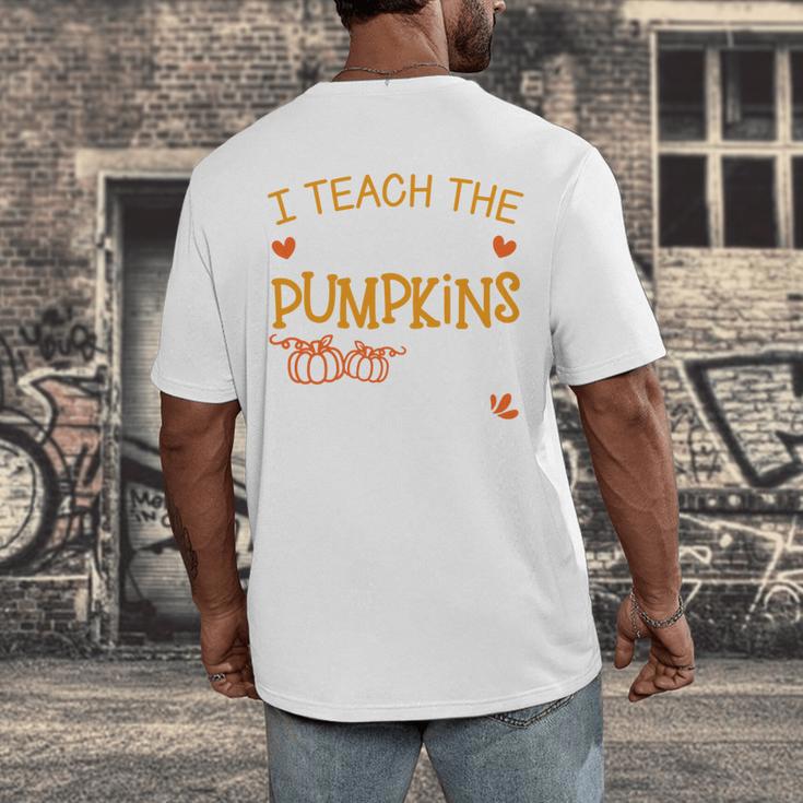 I Teach The Cutest Pumpkins In The Patch Shirt Teacher Men's Back Print T-Shirt, funny design