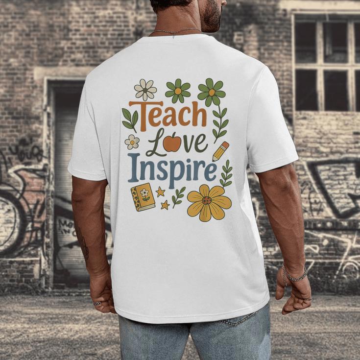 Teacher Inspire Love Men's Back Print T-Shirt, funny design Teacher Inspire Love Men's Back Print T-Shirt, funny design