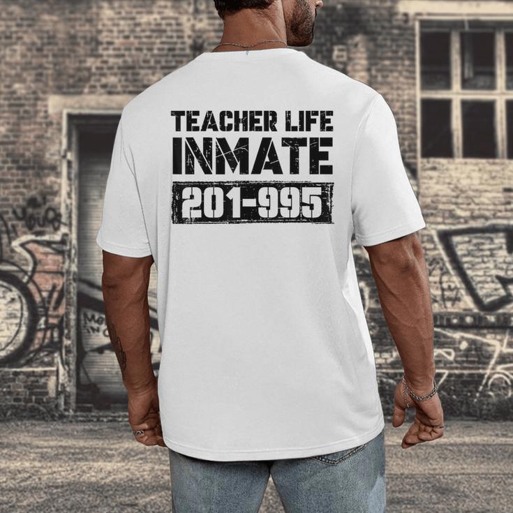 Teacher Life Jail Inmate Prisoner Halloween Costume Men's Back Print T-Shirt, funny design Teacher Life Jail Inmate Prisoner Halloween Costume Men's Back Print T-Shirt, funny design
