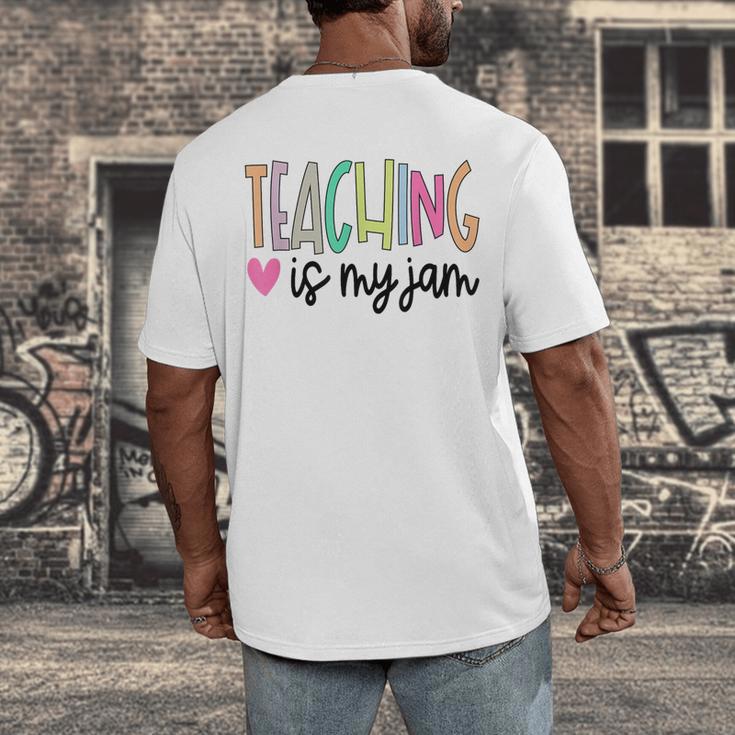Teaching Is My Jam For Women Teacher Cute Teachers Outfit Men's Back Print T-Shirt, funny design Teaching Is My Jam For Women Teacher Cute Teachers Outfit Men's Back Print T-Shirt, funny design