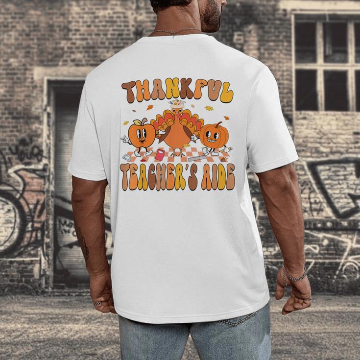 Thankful Teacher's Aide Thanksgiving Autumn Fall Women Men Men's Back Print T-Shirt, funny design Thankful Teacher's Aide Thanksgiving Autumn Fall Women Men Men's Back Print T-Shirt, funny design