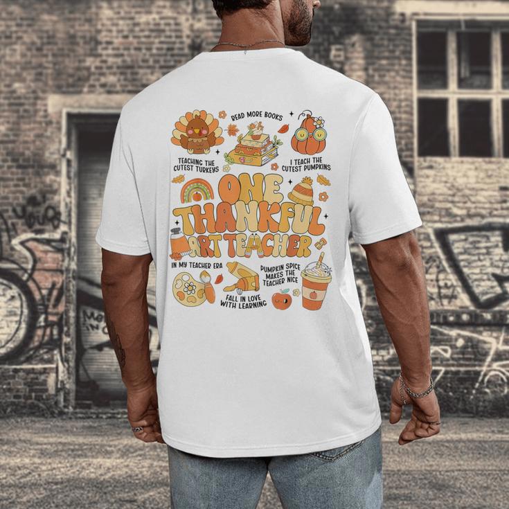 Thanksgiving One Thankful Art Teacher Fall Groovy Men Women Men's Back Print T-Shirt, funny design Thanksgiving One Thankful Art Teacher Fall Groovy Men Women Men's Back Print T-Shirt, funny design