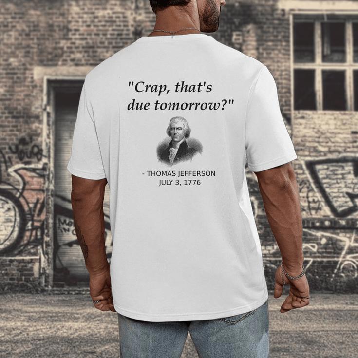 Thomas Jefferson USA History Teacher Student Men's Back Print T-Shirt, funny design Thomas Jefferson USA History Teacher Student Men's Back Print T-Shirt, funny design