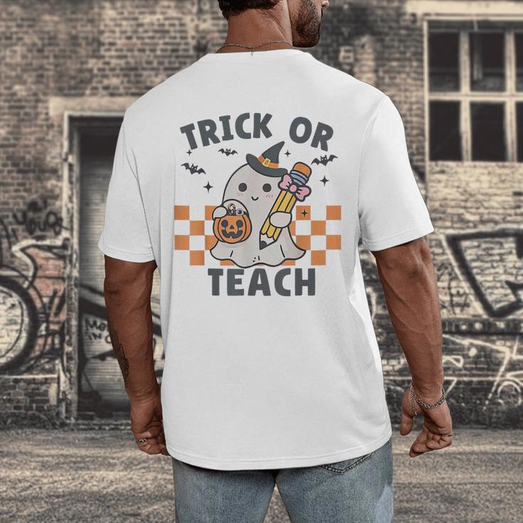 Trick Or Teach Teacher Men's Back Print T-Shirt, funny design Trick Or Teach Teacher Men's Back Print T-Shirt, funny design
