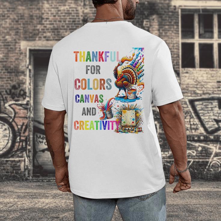 Turkey Thanksgiving Art Teacher Costume Tee For Artists Men's Back Print T-Shirt, funny design