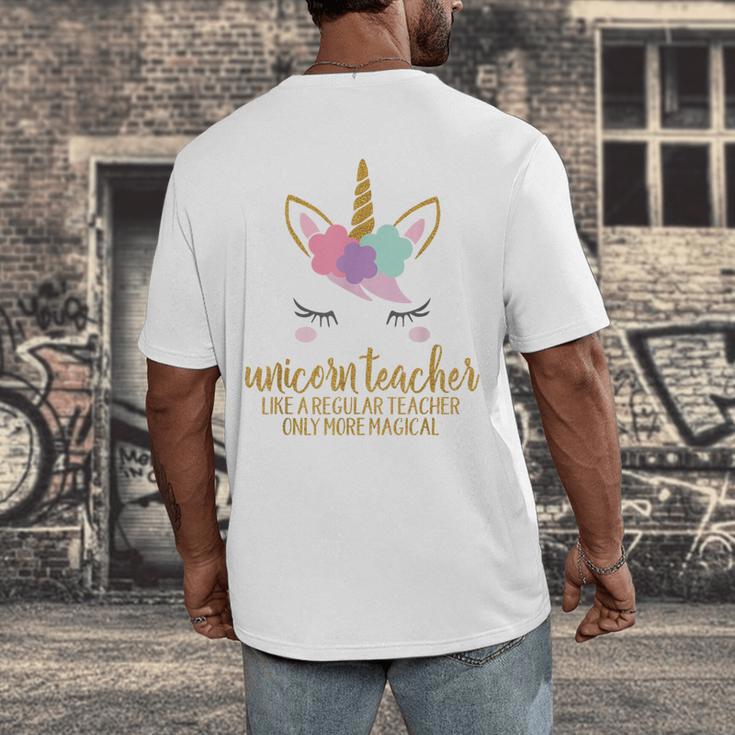 Unicorn Teacher Shirt For Women School Teacher Men's Back Print T-Shirt, funny design Unicorn Teacher Shirt For Women School Teacher Men's Back Print T-Shirt, funny design