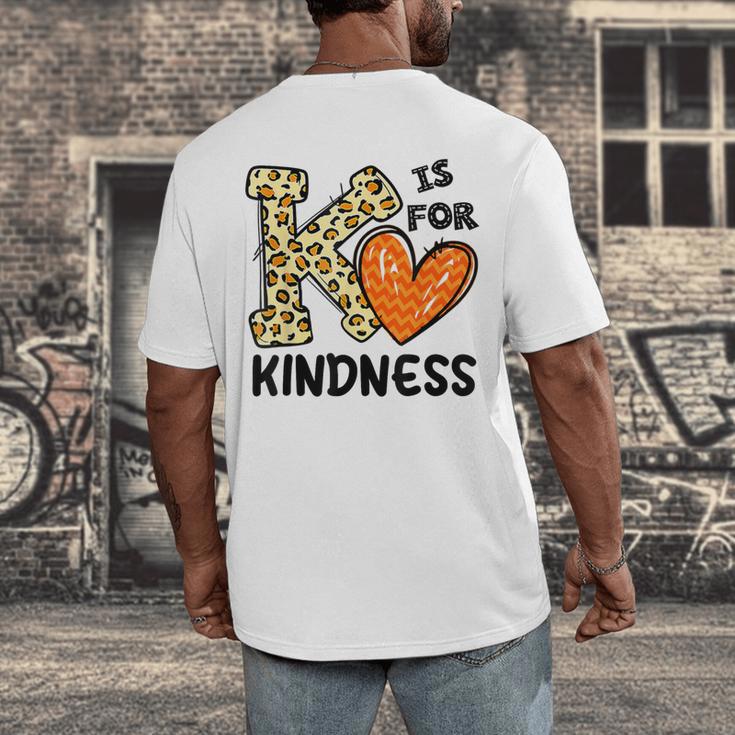 Unity Day K Is For Kindness Anti Bullying Orange Teacher Men Women Kids Men's Back Print T-Shirt, funny design