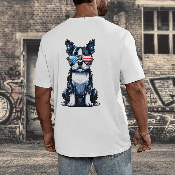 USA Flag Boston Terrier Best Dog Mom Ever 2025 Men's Back Print T-Shirt, funny design