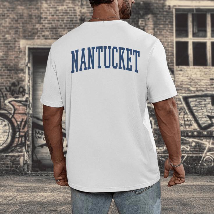 Varsity Grey Nantucket Men's Back Print T-Shirt, funny design