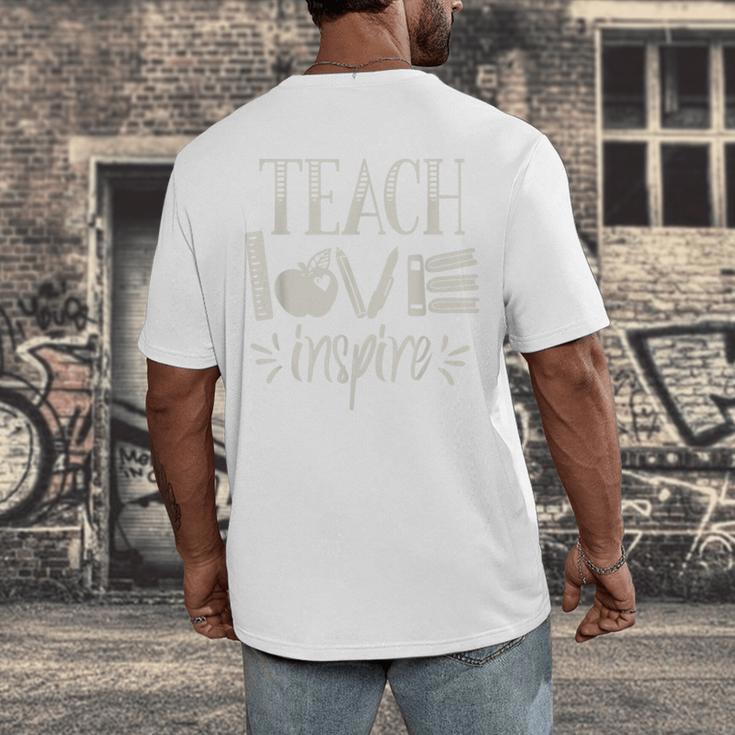 Vintage Teach Love Inspire Red For Ed Teacher Supporter Men Women Girls Kids Men's Back Print T-Shirt, funny design Vintage Teach Love Inspire Red For Ed Teacher Supporter Men Women Girls Kids Men's Back Print T-Shirt, funny design