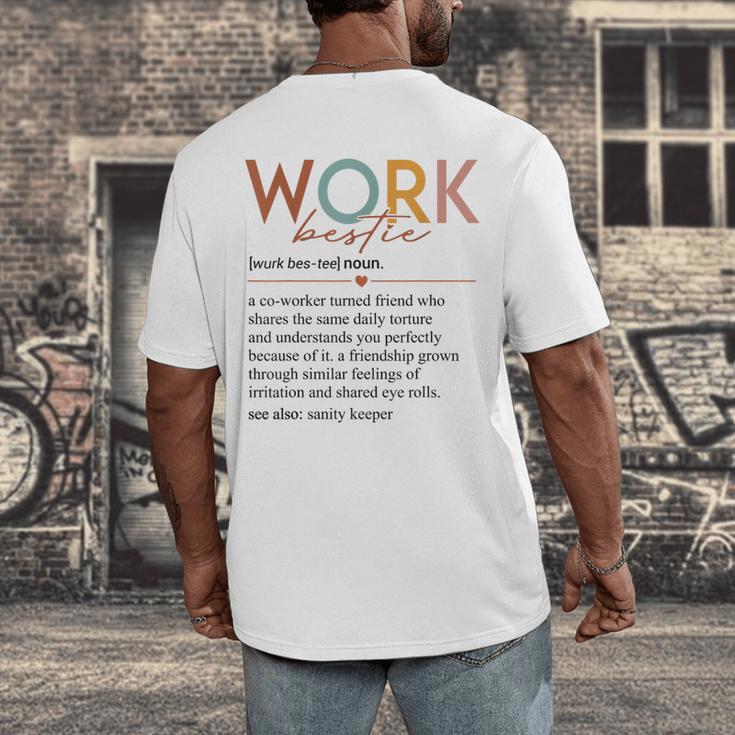 Vintage Work Bestie Definition Teachers Nurses Boss Women Men's Back Print T-Shirt, funny design