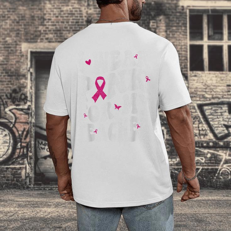 I Wear Pink For My Teacher Breast Cancer Awareness Support Men Women Men's Back Print T-Shirt, funny design