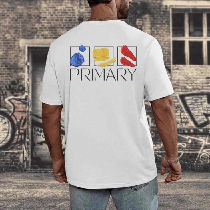 Women Art Teacher Back To School Artist Primary Color Theory Men's Back Print T-Shirt, funny design