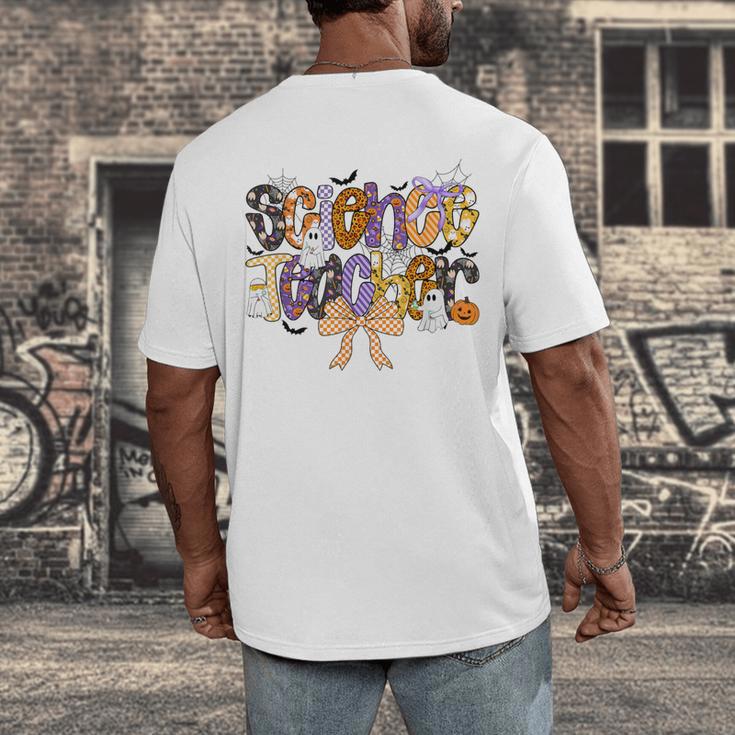 Women Spooky Science Teacher Halloween Science Stem Teacher Men's Back Print T-Shirt, funny design Women Spooky Science Teacher Halloween Science Stem Teacher Men's Back Print T-Shirt, funny design