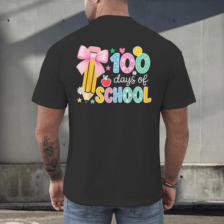 100 Days Of School Preppy 100th Day Of School Teachers Girls Men's Back Print T-Shirt, gift for family, gift for coworker