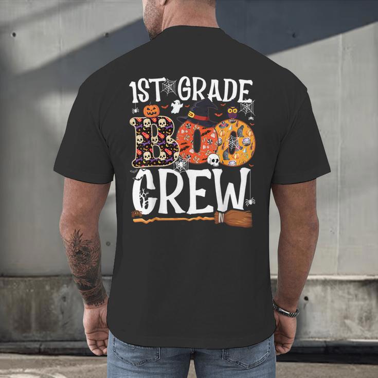 1st Grade Boo Crew Cute Ghost Halloween Teacher Kids Men's Back Print T-Shirt, gift for family, gift for coworker