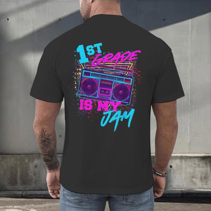 1st Grade Is My Jam Vintage 80s 80's Teacher Student Retro Men's Back Print T-Shirt, gift for family, gift for coworker 1st Grade Is My Jam Vintage 80s 80's Teacher Student Retro Men's Back Print T-Shirt, gift for family, gift for coworker
