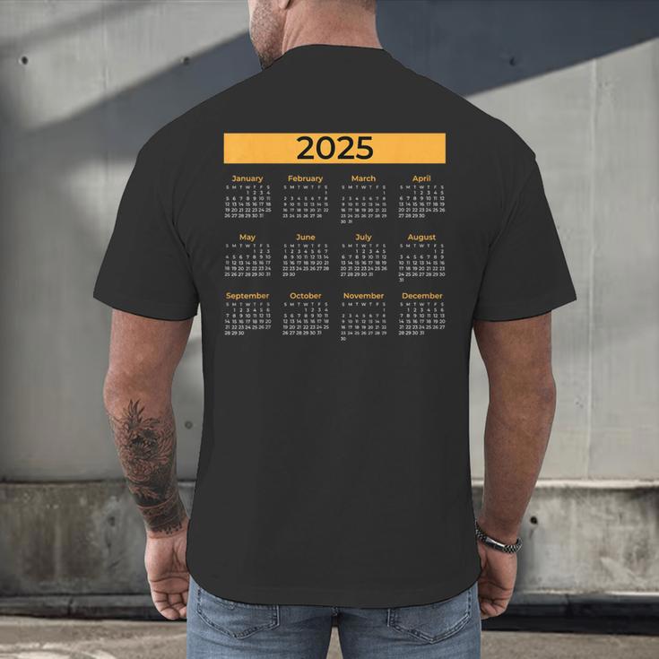 2025 Calendar For Planners Teachers Offices Months Men's Back Print T-Shirt, gift for family, gift for coworker