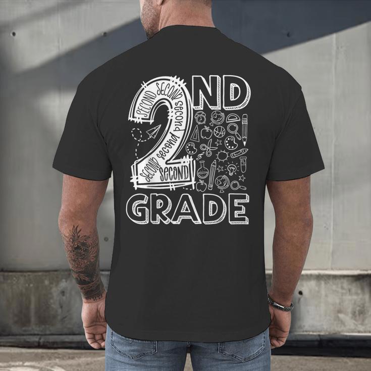2nd Grade Typography Team 2nd Grade Teacher Back To School Men's Back Print T-Shirt, gift for family, gift for coworker