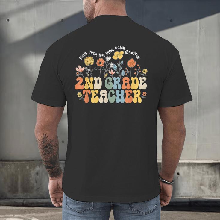 2nd Second Grade Teacher Appreciation Teaching Wildflowers Men's Back Print T-Shirt, gift for family, gift for coworker 2nd Second Grade Teacher Appreciation Teaching Wildflowers Men's Back Print T-Shirt, gift for family, gift for coworker