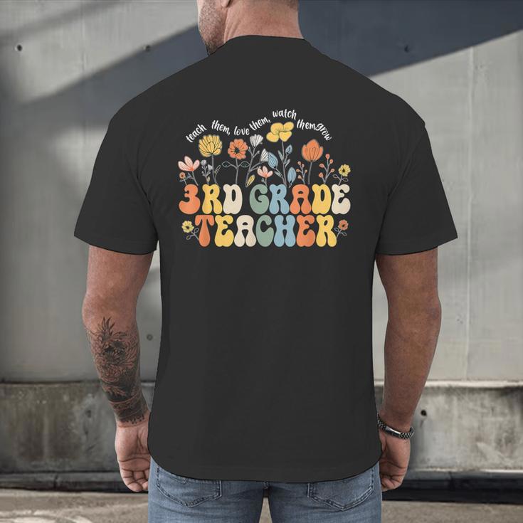 3rd Third Grade Teacher Appreciation Teaching Wildflowers Men's Back Print T-Shirt, gift for family, gift for coworker 3rd Third Grade Teacher Appreciation Teaching Wildflowers Men's Back Print T-Shirt, gift for family, gift for coworker