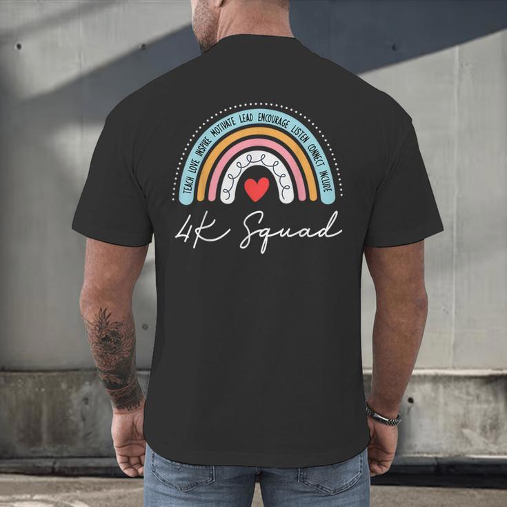 4K Squad Crew Team Teacher Kindergarten Kinder Elementary Men's Back Print T-Shirt, gift for family, gift for coworker 4K Squad Crew Team Teacher Kindergarten Kinder Elementary Men's Back Print T-Shirt, gift for family, gift for coworker