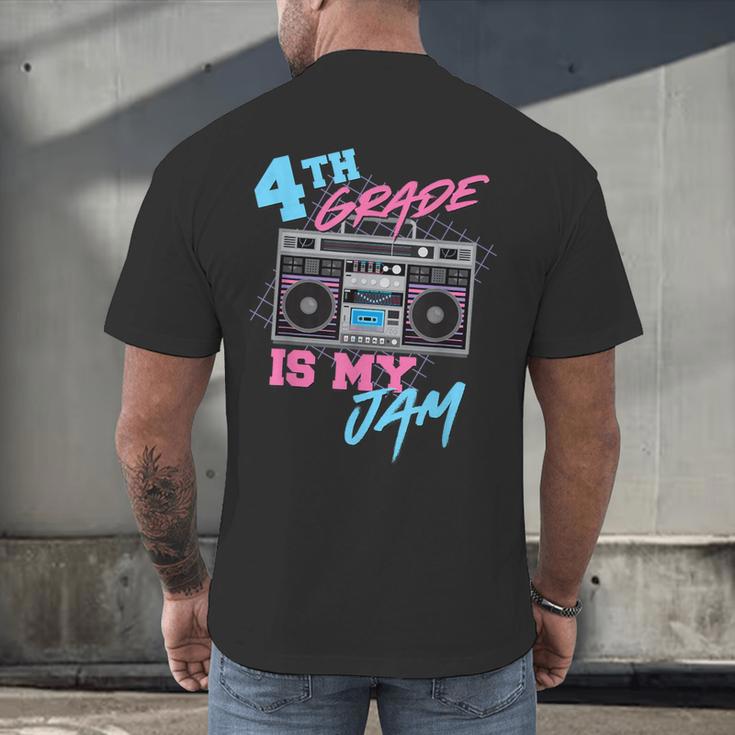 4th Grade Is My Jam Vintage 80s Boombox Teacher Student Men's Back Print T-Shirt, gift for family, gift for coworker 4th Grade Is My Jam Vintage 80s Boombox Teacher Student Men's Back Print T-Shirt, gift for family, gift for coworker