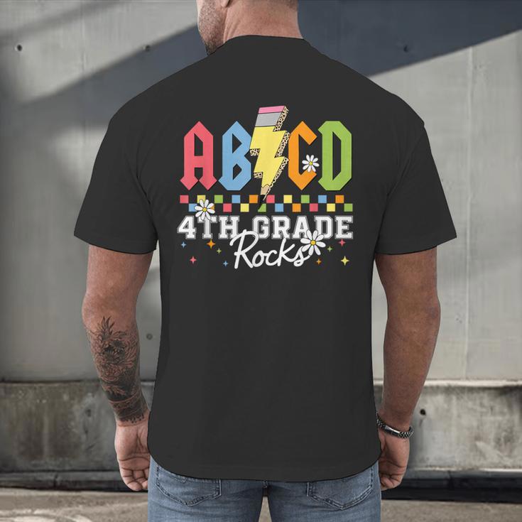 4th Grade Rocks ABCD Back To School Rock Teachers Men's Back Print T-Shirt, gift for family, gift for coworker