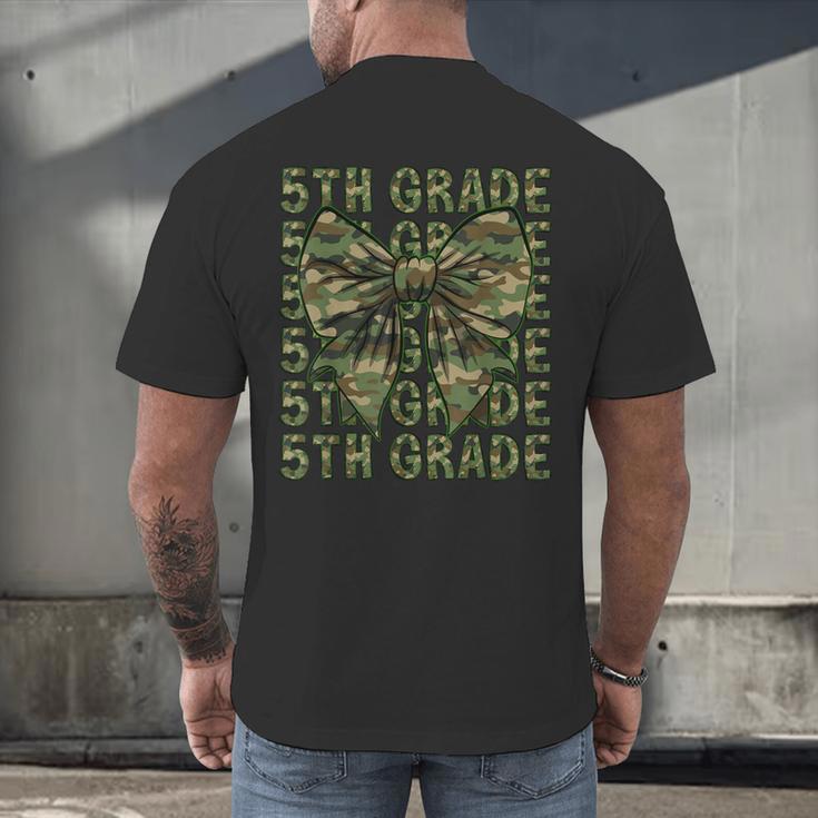 5th Grade Teacher Student Camo Bow Back To School Men's Back Print T-Shirt, gift for family, gift for coworker