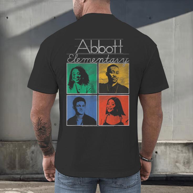 Abbott Elementary Colorful Pop Art Teachers TV Show Men's Back Print T-Shirt, gift for family, gift for coworker