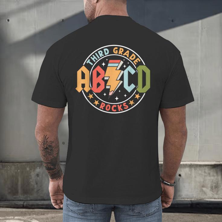 ABCD 3rd Grade Rocks Pencil Lightning Teachers Rock Boys Men's Back Print T-Shirt, gift for family, gift for coworker ABCD 3rd Grade Rocks Pencil Lightning Teachers Rock Boys Men's Back Print T-Shirt, gift for family, gift for coworker