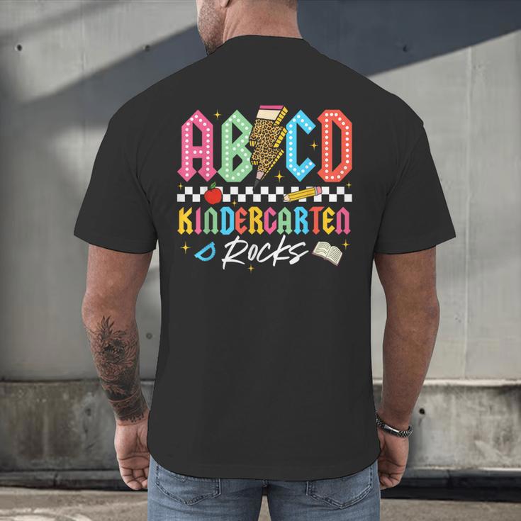 ABCD Kindergarten Rocks Pencil Lightning Teachers Rock Boys Men's Back Print T-Shirt, gift for family, gift for coworker ABCD Kindergarten Rocks Pencil Lightning Teachers Rock Boys Men's Back Print T-Shirt, gift for family, gift for coworker
