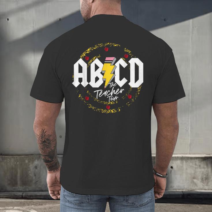 ABCD The Teacher Tour Last Day Of School Rockin' Teacher Men's Back Print T-Shirt, gift for family, gift for coworker ABCD The Teacher Tour Last Day Of School Rockin' Teacher Men's Back Print T-Shirt, gift for family, gift for coworker