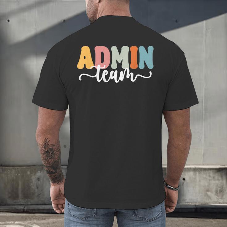 Admin Team Back To School Teachers Students Admin Squad Men's Back Print T-Shirt, gift for family, gift for coworker Admin Team Back To School Teachers Students Admin Squad Men's Back Print T-Shirt, gift for family, gift for coworker