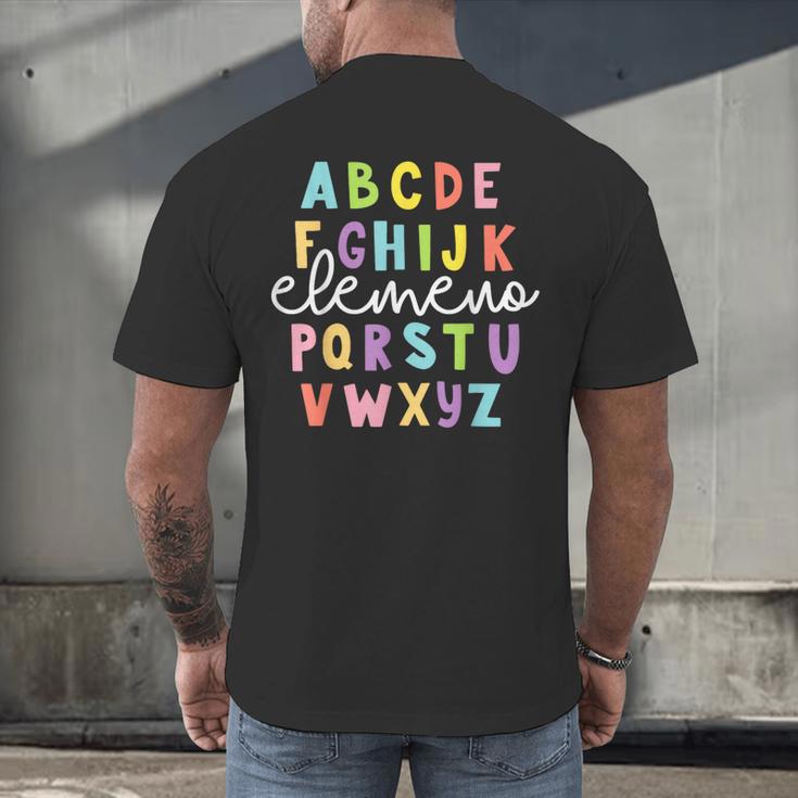 Alphabet ABC Elemeno Teacher Student Back To School Men's Back Print T-Shirt, gift for family, gift for coworker Alphabet ABC Elemeno Teacher Student Back To School Men's Back Print T-Shirt, gift for family, gift for coworker