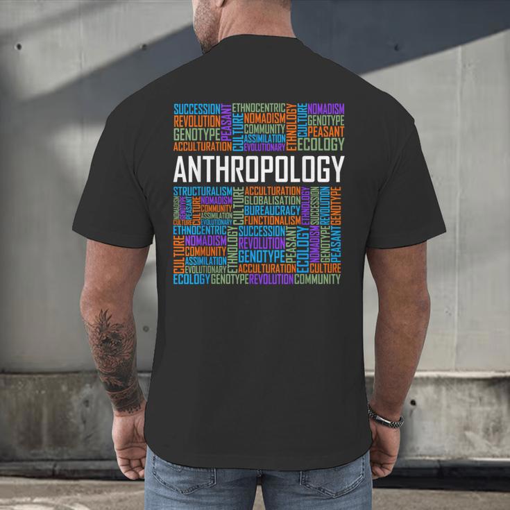 Anthropology Words Anthropologist Teacher Men's Back Print T-Shirt, gift for family, gift for coworker