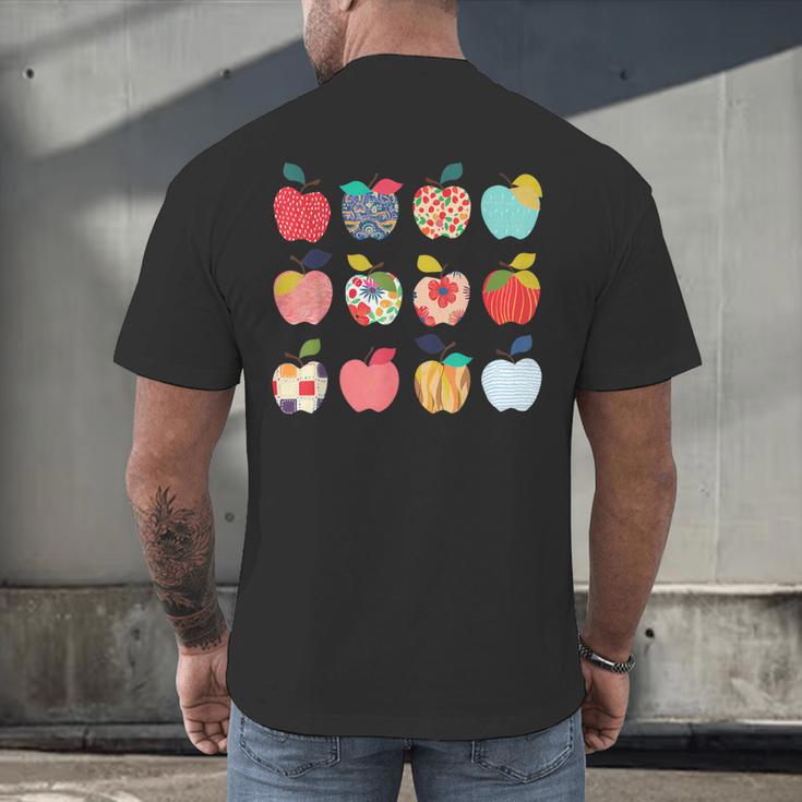 Art Apples Back To School For Teacher Student Men's Back Print T-Shirt, gift for family, gift for coworker