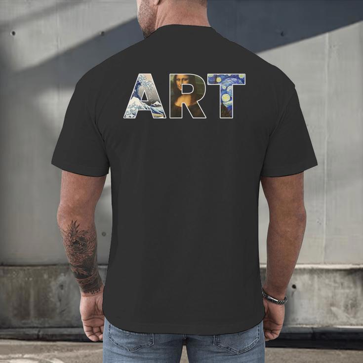 Art Artist Painting Teacher T Shirt Mona Lisa Great Wave For Men Women Men's Back Print T-Shirt, gift for family, gift for coworker