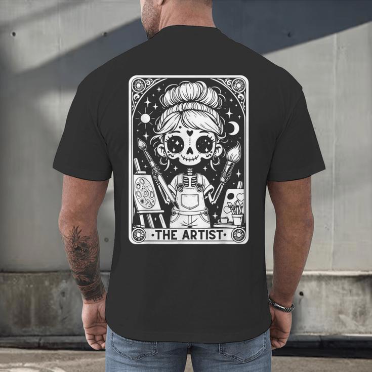 Artist Tarot Card Skeleton Painter Art Teacher Witchy Men's Back Print T-Shirt, gift for family, gift for coworker Artist Tarot Card Skeleton Painter Art Teacher Witchy Men's Back Print T-Shirt, gift for family, gift for coworker
