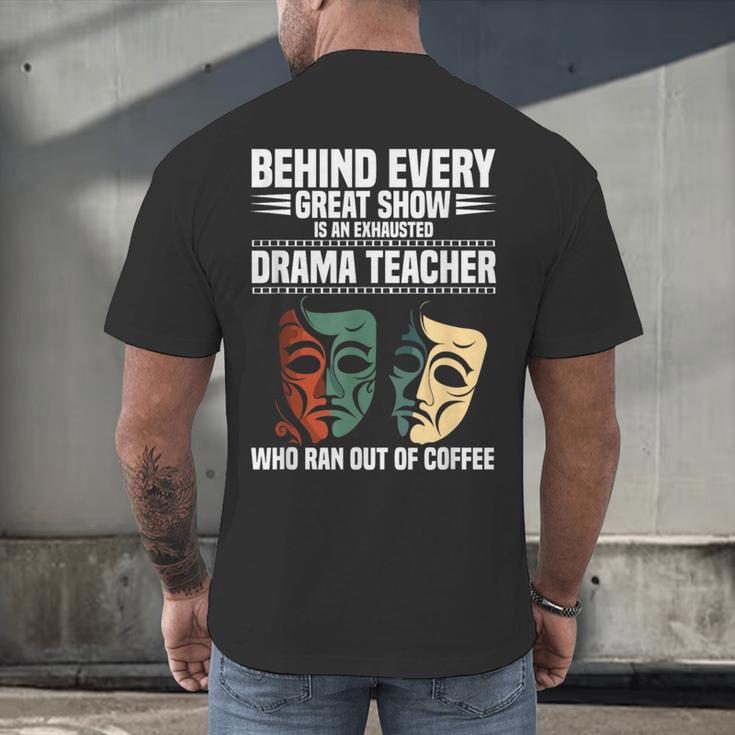Theatre Teacher Drama Lover Theatre Mask Drama Teacher Men's Back Print T-Shirt, gift for family, gift for coworker Theatre Teacher Drama Lover Theatre Mask Drama Teacher Men's Back Print T-Shirt, gift for family, gift for coworker