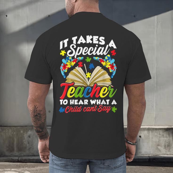 Autism Awareness Teacher Shirts It Takes A Special Teacher Men's Back Print T-Shirt, gift for family, gift for coworker Autism Awareness Teacher Shirts It Takes A Special Teacher Men's Back Print T-Shirt, gift for family, gift for coworker