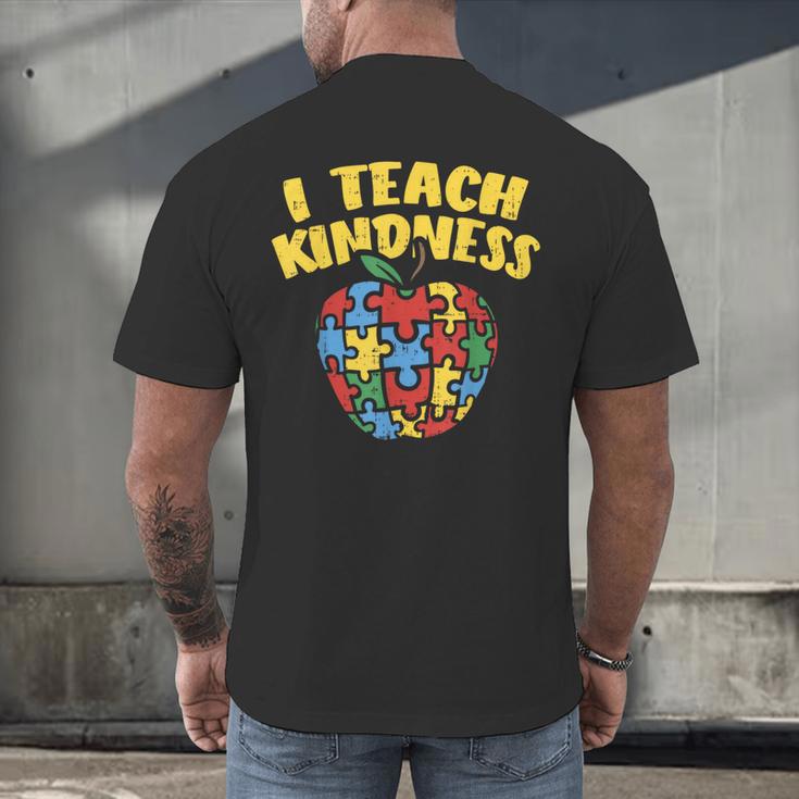 Autism Teacher Shirt I Teach Kindness Apple Puzzle Awareness Men's Back Print T-Shirt, gift for family, gift for coworker Autism Teacher Shirt I Teach Kindness Apple Puzzle Awareness Men's Back Print T-Shirt, gift for family, gift for coworker
